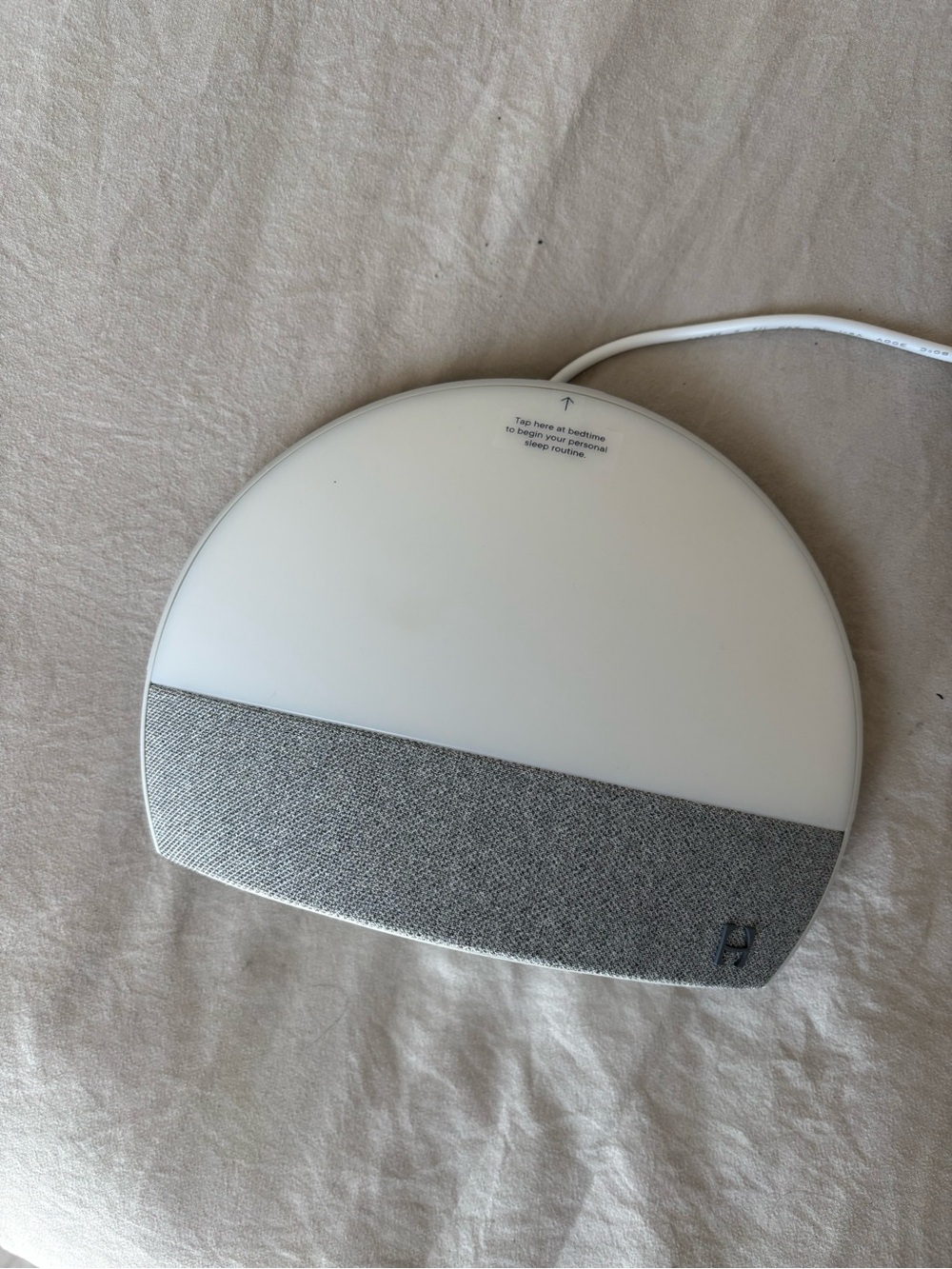 HATCH Smart Night Light with Fabric Speaker - White & Light Gray